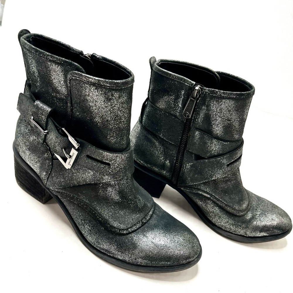 Donald Pliner Metallic Moto Boots